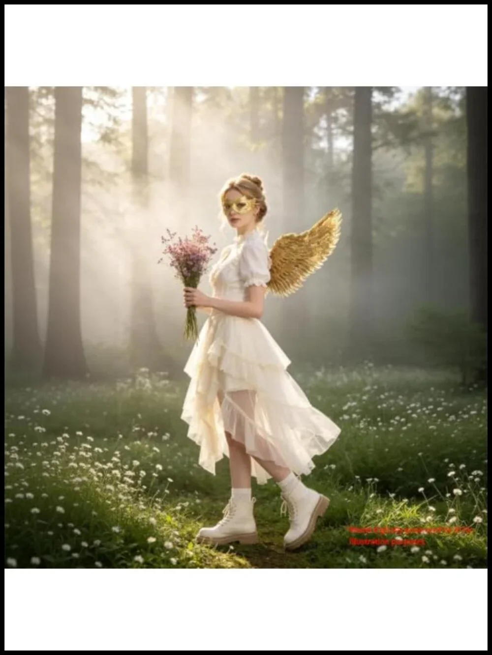 Realistic Gold Angel Wings Costume Accessory for Adults Halloween Fairy Cosplay